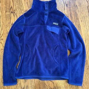 Patagonia royal blue synchilla snap pocket fleece jacket